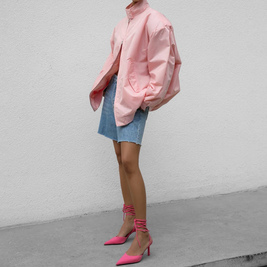 GIULIA Pink Summer Bomber Jacket - SUENE