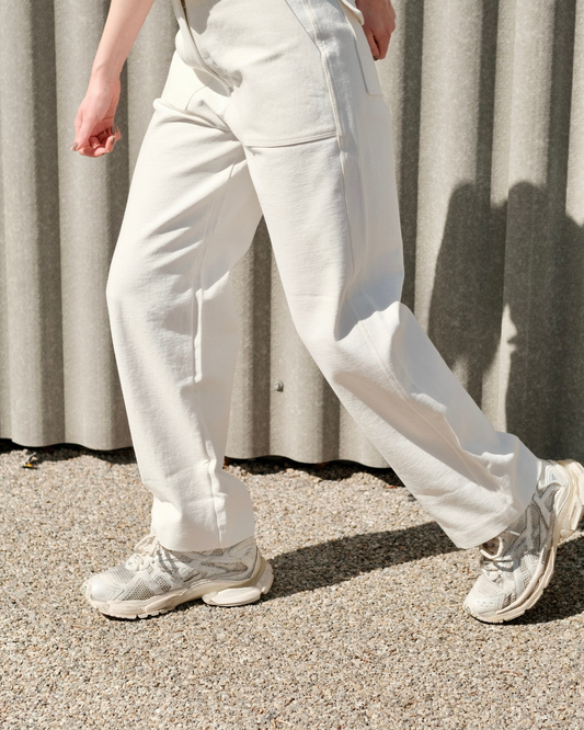 MILA White Gardener Pants - SUENE