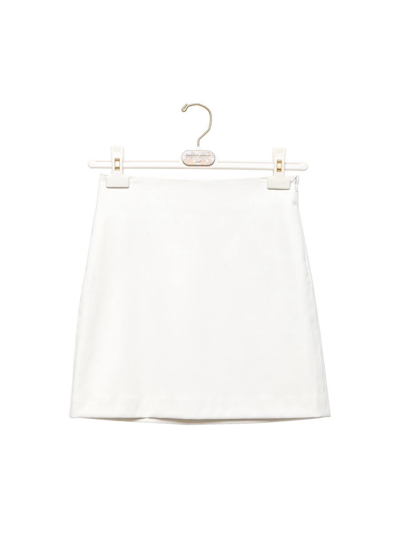 ATHENA Classic Cream Vegan Leather Mini Skirt - SUENE