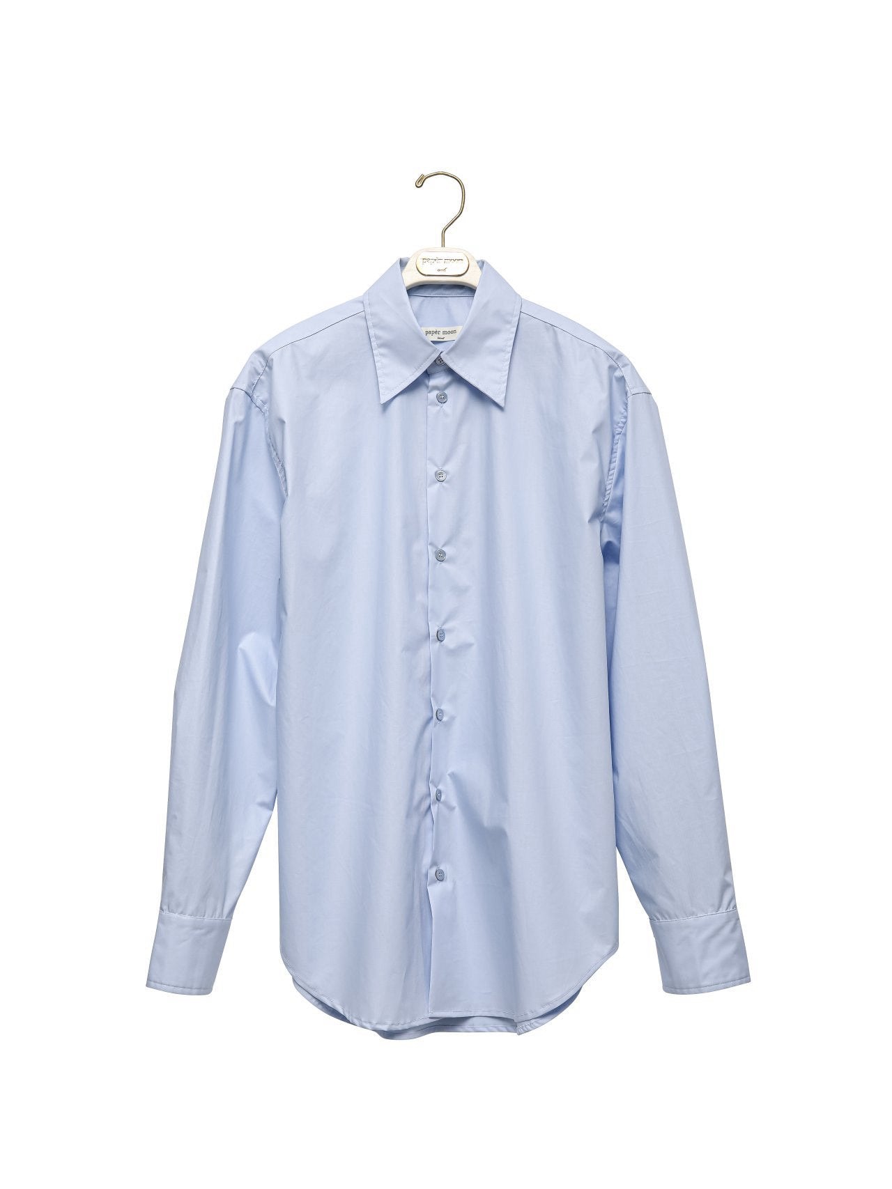 ANNA Classic Cotton Blouse - Blue - SUENE