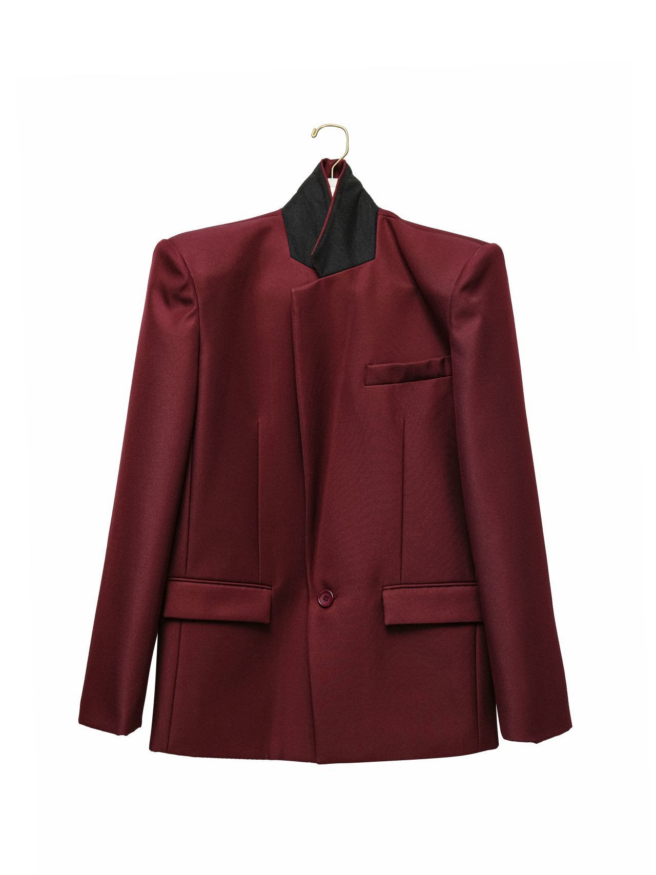 KARINA Oversized Twill Blazer - Burgundy - SUENE