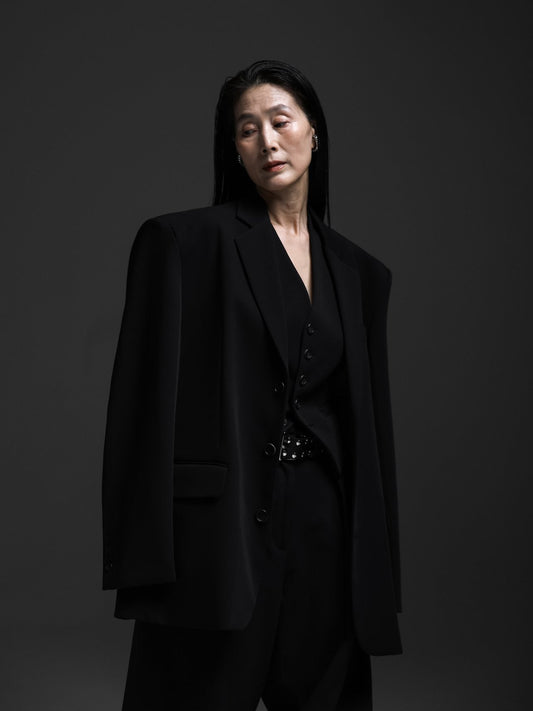 DIMITRI Classic Black Oversized Blazer - Black - SUENE