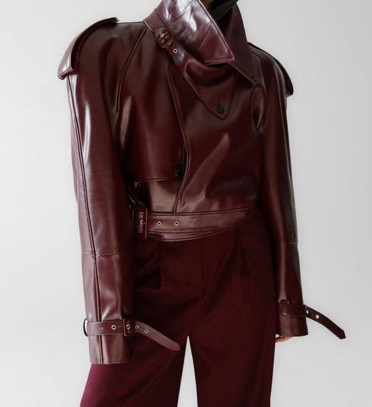 LUNA Cropped Biker Jacket - SUENE