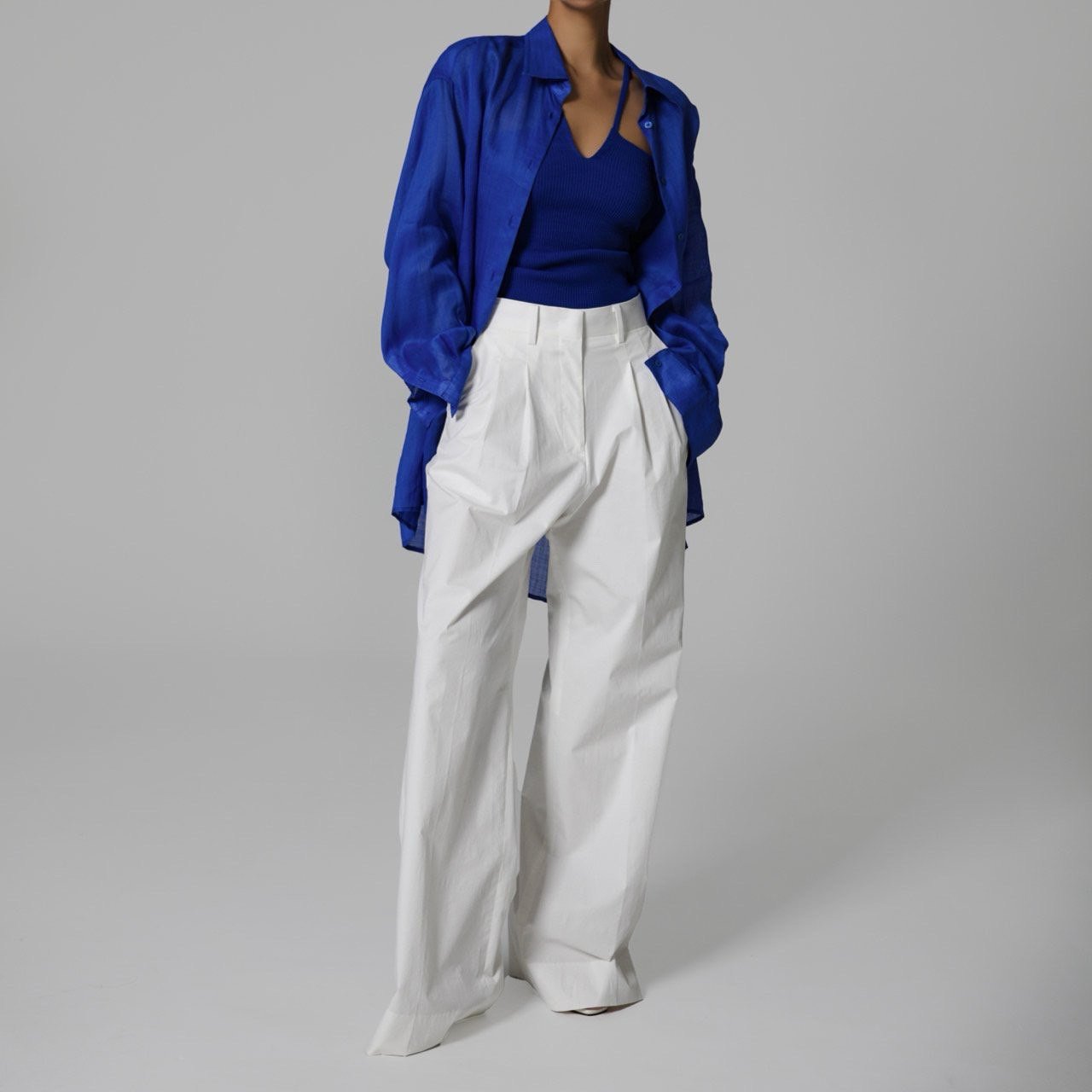 ALESSIA Linen Blue Shirt - SUENE