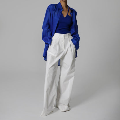 ALESSIA Linen Blue Shirt - SUENE