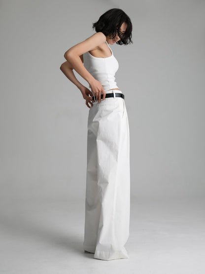 VICKY White Cotton Pants - SUENE